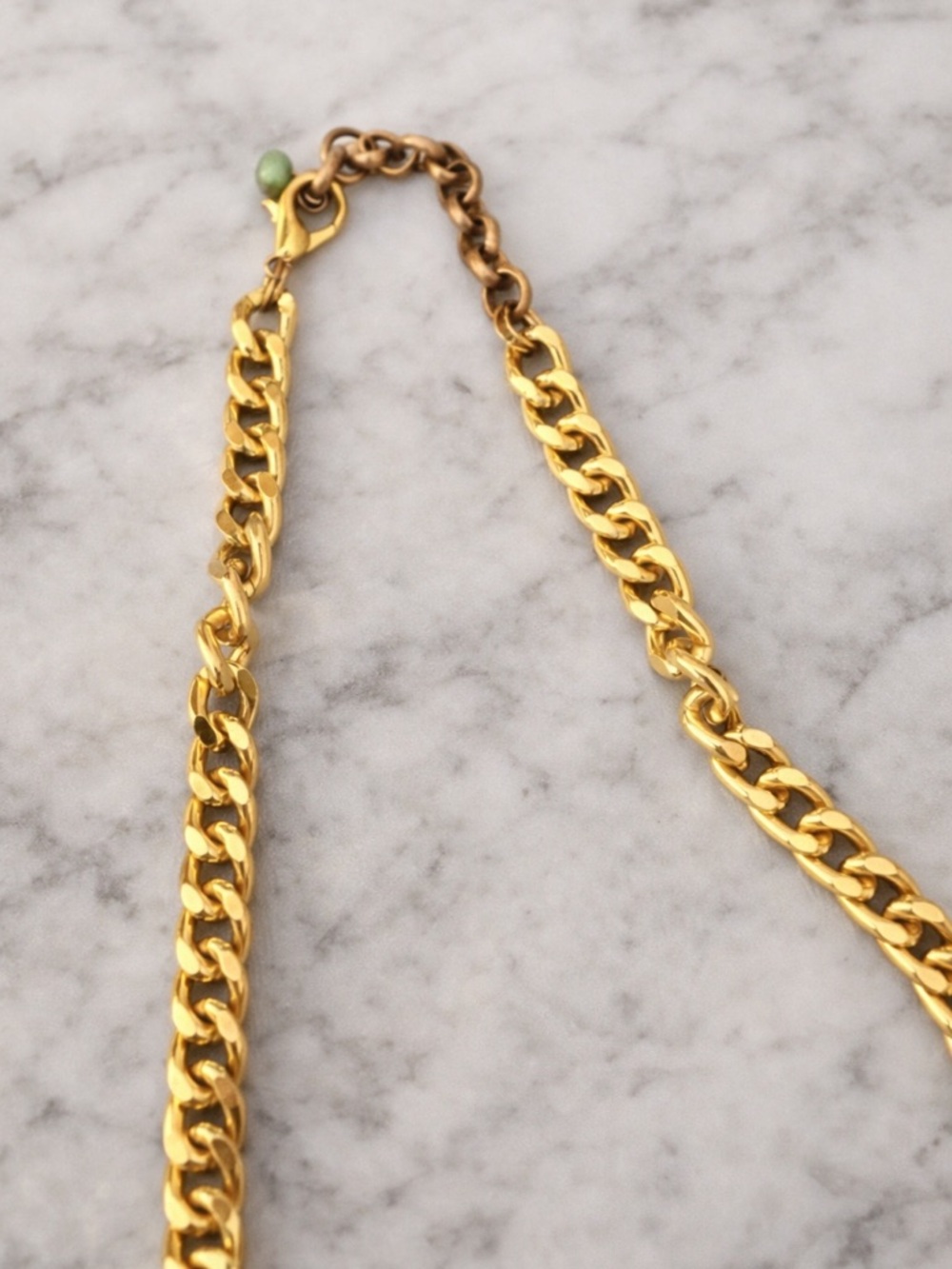 Gold Statement Necklace with Turquoise and Blush Pink Color Beads - Picture 8 of 12